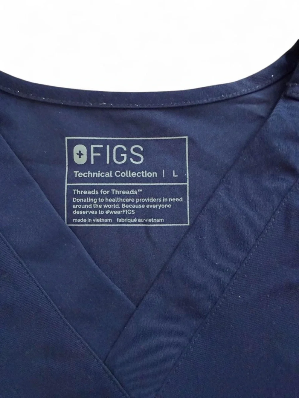 Figs Navy Scrub Set - Top & Drawstring joggers